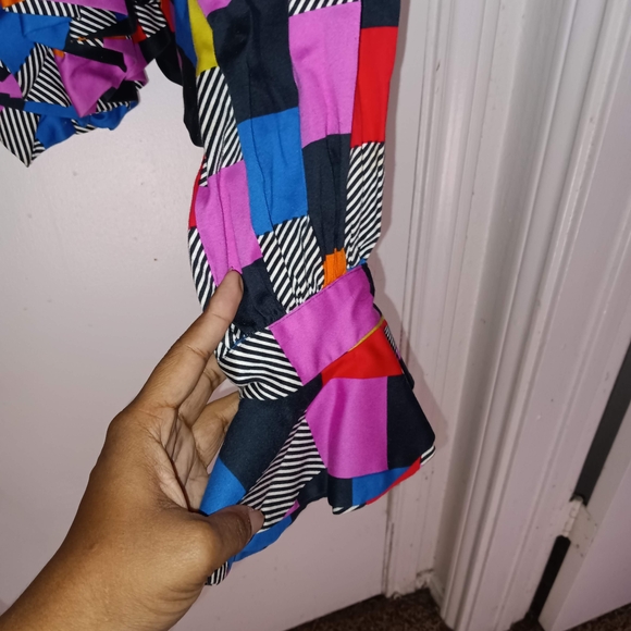 Vibrant Multi-Color Ruffle Blouse - Picture 3 of 4